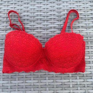 Frederick's Cherry Red Lace Bra